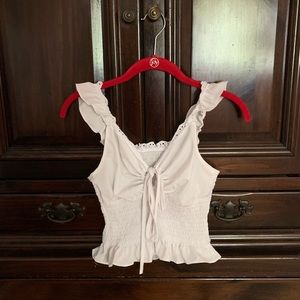 White silky summer top